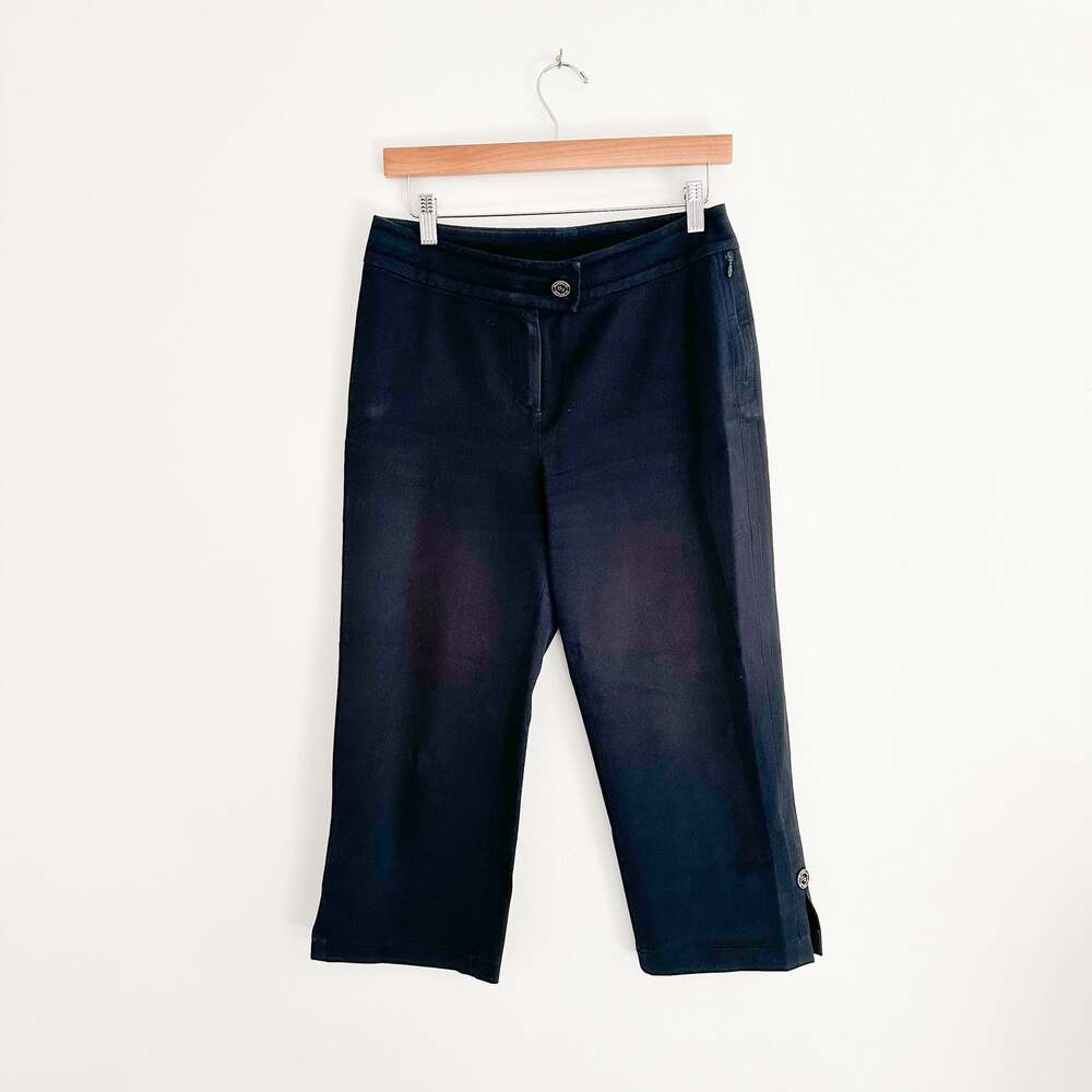 St. John Sport Flat Front Cropped Pants Black 4
